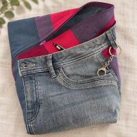 Patchworktasche mit Jeanselementen - MagentaBlue