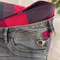 Patchworktasche mit Jeanselementen - MagentaBlue