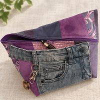 Patchworktasche mit Jeanselementen - LilacBlue