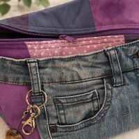Patchworktasche mit Jeanselementen - LilacBlue