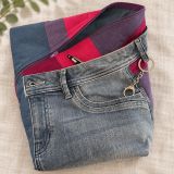 Patchworktasche mit Jeanselementen - MagentaBlue