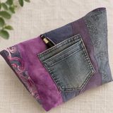 Patchworktasche mit Jeanselementen - LilacBlue