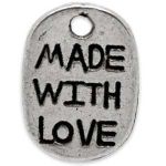 Anhänger Silber-Oval  Made with Love