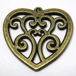 Anhänger Ornament-Herz Bronze
